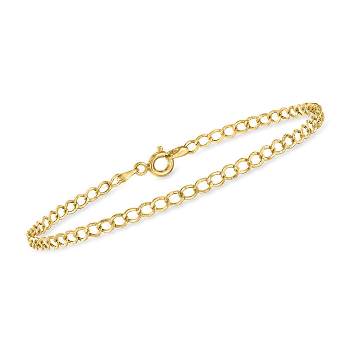 Italian 3mm 14kt Yellow Gold Curb-Link Bracelet