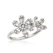 .60 ct. t.w. Diamond Flower Ring in 14kt White Gold