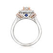 C. 2000 Vintage Vera Wang 1.56 ct. t.w. Diamond and .10 ct. t.w. Sapphire Ring in 14kt Two-Tone Gold