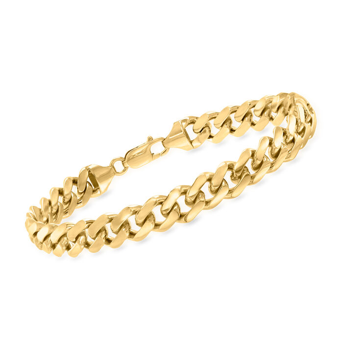 Men's 14kt Yellow Gold Curb-Link Bracelet