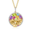 2.34 ct. t.w. Multi-Gemstone Mushroom Pendant Necklace in 18kt Gold Over Sterling