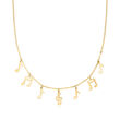 Italian 14kt Yellow Gold Music Note Drop Necklace