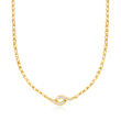 C. 1990 Vintage 1.00 ct. t.w. Diamond Swirl Fancy-Link Necklace in 18kt Yellow Gold