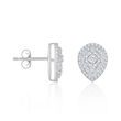 .50 ct. t.w. Baguette and Round Diamond Pear-Shaped Cluster Earrings in 14kt White Gold