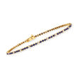 1.00 ct. t.w. Sapphire and .26 ct. t.w. Diamond Tennis Bracelet in 14kt Yellow Gold