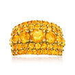 4.80 ct. t.w. Citrine Multi-Row Ring in 18kt Gold Over Sterling