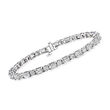 10.00 ct. t.w. Round and Emerald-Cut Lab-Grown Diamond Tennis Bracelet in 14kt White Gold