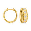 .15 ct. t.w. Diamond Clover Hoop Earrings in 18kt Gold Over Sterling