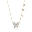 .14 ct. t.w. Diamond Butterfly Necklace in 14kt Yellow Gold