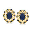 3.90 ct. t.w. Sapphire Openwork Earrings in 14kt Yellow Gold