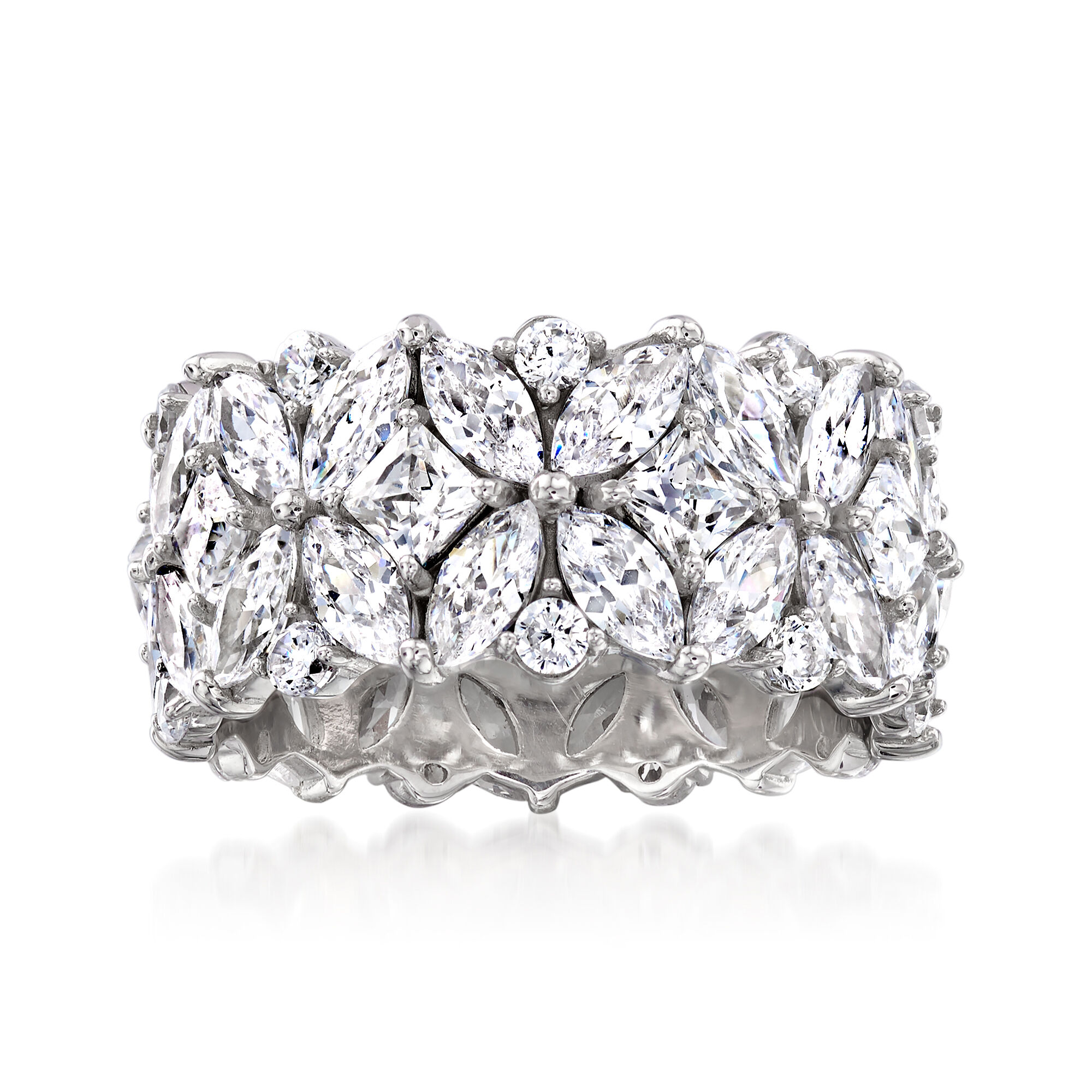 7.30 ct. t.w. Multi-Shaped CZ Eternity Band in Sterling Silver | Ross