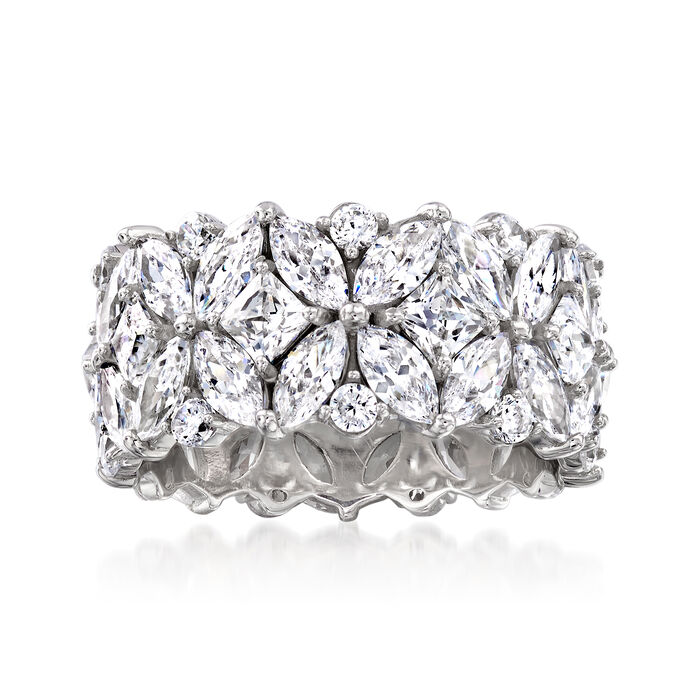 7.30 ct. t.w. Multi-Shaped CZ Eternity Band in Sterling Silver