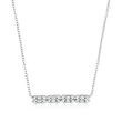 .25 ct. t.w. Round and Baguette Diamond Bar Necklace in 14kt White Gold