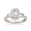 Henri Daussi 1.50 ct. t.w. Diamond Halo Engagement Ring in 18kt White Gold