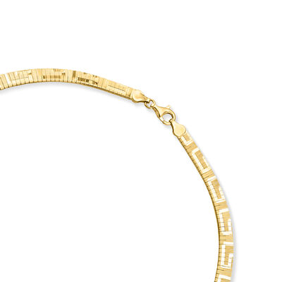 Italian 18kt Gold Over Sterling Greek Key Cleopatra Necklace