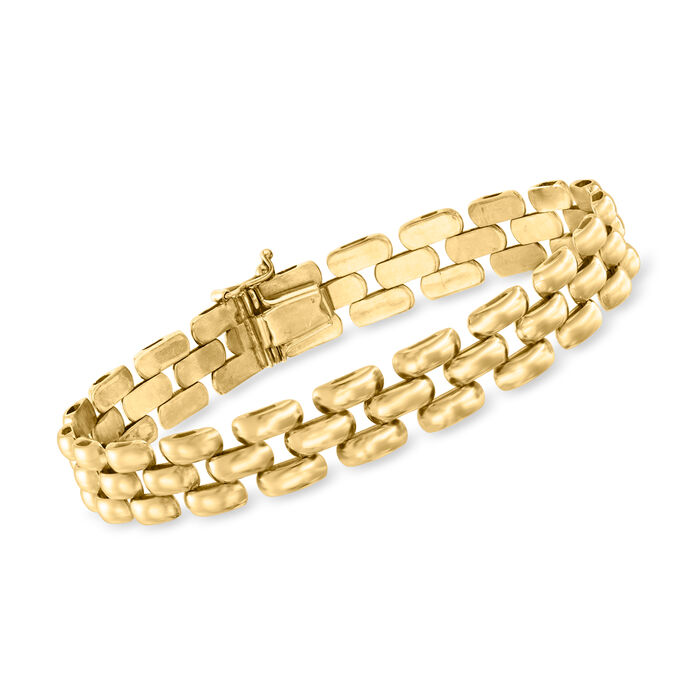 C. 1990 Vintage 14kt Yellow Gold Panther-Link Bracelet