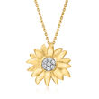 .15 ct. t.w. Diamond Sunflower Pendant Necklace in 18kt Gold Over Sterling