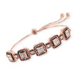 2.40 ct. t.w. Brown and White CZ Bolo Bracelet in 18kt Rose Gold Over Sterling