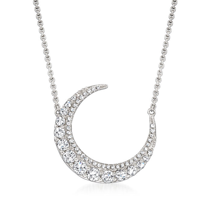 .68 ct. t.w. Diamond Moon Necklace in 18kt White Gold