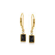 Black Onyx Drop Earrings with Diamond Accents in 14kt Yellow Gold
