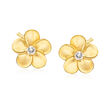 .10 ct. t.w. Flower Earrings in 14kt Yellow Gold
