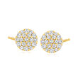 .71 ct. t.w. Pave Diamond Circle Earrings in 14kt Yellow Gold