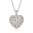 .20 ct. t.w. Diamond Fancy Heart Locket Necklace in Sterling Silver