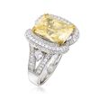 7.75 ct. t.w. Yellow and White CZ Ring in Sterling Silver