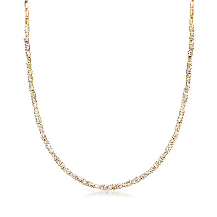 1.90 ct. t.w. Baguette Diamond Necklace in 14kt Yellow Gold