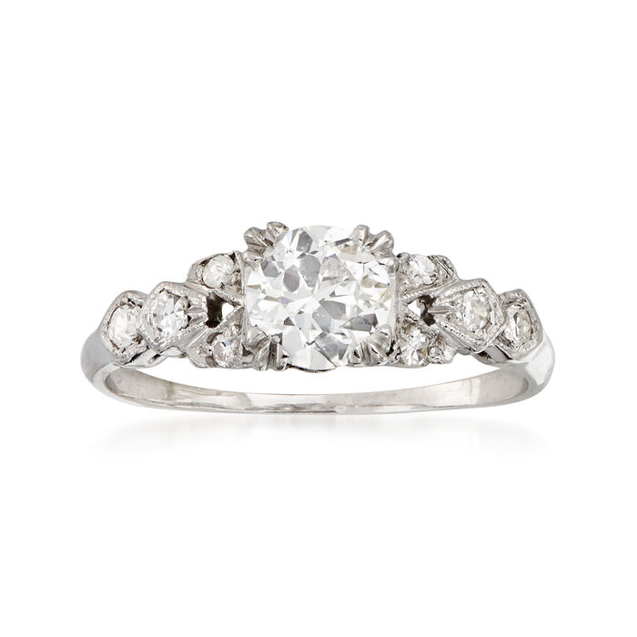C. 1950 Vintage .68 ct. t.w. Diamond Ring in Platinum