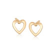 Child's 14kt Yellow Gold Openwork Heart Stud Earrings