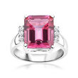 6.75 Carat Pink Topaz Ring with .10 ct. t.w. White Topaz in Sterling Silver