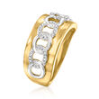 .10 ct. t.w. Diamond Curb-Link Ring in Two-Tone Sterling Silver