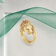 Italian 18kt Yellow Gold Lion Head Ring