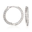 Roberto Coin 1.00 ct. t.w. Diamond Inside-Outside Hoop Earrings in 18kt White Gold 