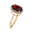 5.25 Carat Oval Garnet and .10 ct. t.w. Diamond Ring in 14kt Yellow Gold