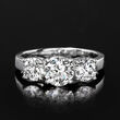 2.00 ct. t.w. Lab-Grown Diamond Three-Stone Ring in 14kt White Gold