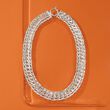Sterling Silver Triple Oval Link Necklace