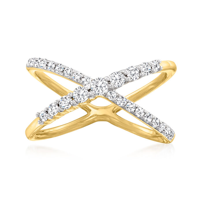 .50 ct. t.w. Diamond Crisscross Ring in 14kt Yellow Gold