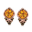 Le Vian &quot;Chocolatier&quot; 2.50 ct. t.w. Citrine Earrings with 1.30 ct. t.w. Chocolate Diamonds and Vanilla Diamond Accents in 14kt Strawberry Gold