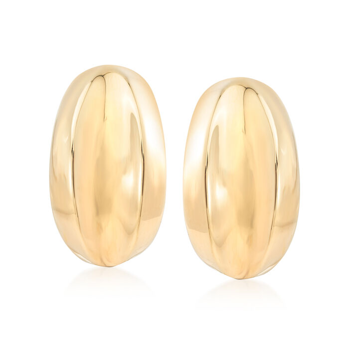 Italian 14kt Yellow Gold Elongated Curve Clip-On Earrings