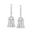 C. 1987 Vintage 1.50 ct. t.w. Diamond Drop Earrings in 18kt White Gold with British Hallmark