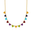 13.50 ct. t.w. Heart-Shaped Multi-Gemstone Necklace in 18kt Gold Over Sterling