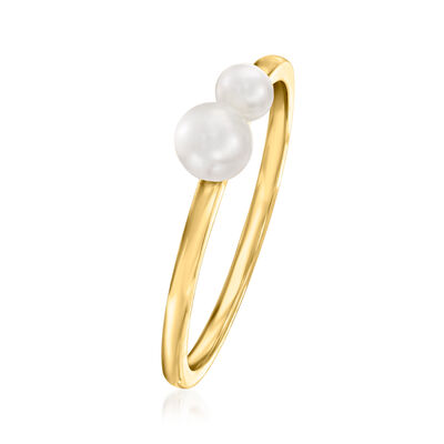 3-4.5mm Cultured Pearl Duo Ring in 14kt Yellow Gold