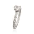 1.20 ct. t.w. Oval and Pave Diamond Engagement Ring in 18kt White Gold