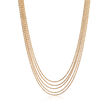 Italian 14kt Yellow Gold Layered Multi-Strand Rope Necklace