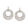 2.00 ct. t.w. Diamond Swirl Drop Earrings in Sterling Silver