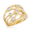 .50 ct. t.w. Diamond Bezel-Set Crisscross Ring in 14kt Yellow Gold