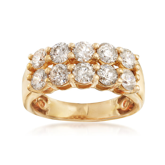 2.00 ct. t.w. Diamond Two-Row Ring in 14kt Yellow Gold