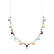 20.50 ct. t.w. Mutli-Stone Bead Station Necklace in 14kt Yellow Gold